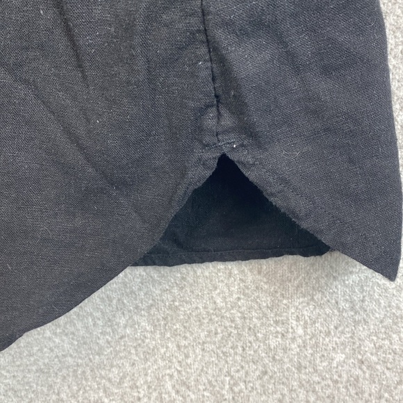 Old Navy linen button down dress L midi puffy sleeves beachy casual minimalist - Picture 7 of 10